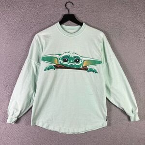 Star Wars Mandalorian Grogu Spirit Jersey Green Graphic Sweatshirt Adult XS